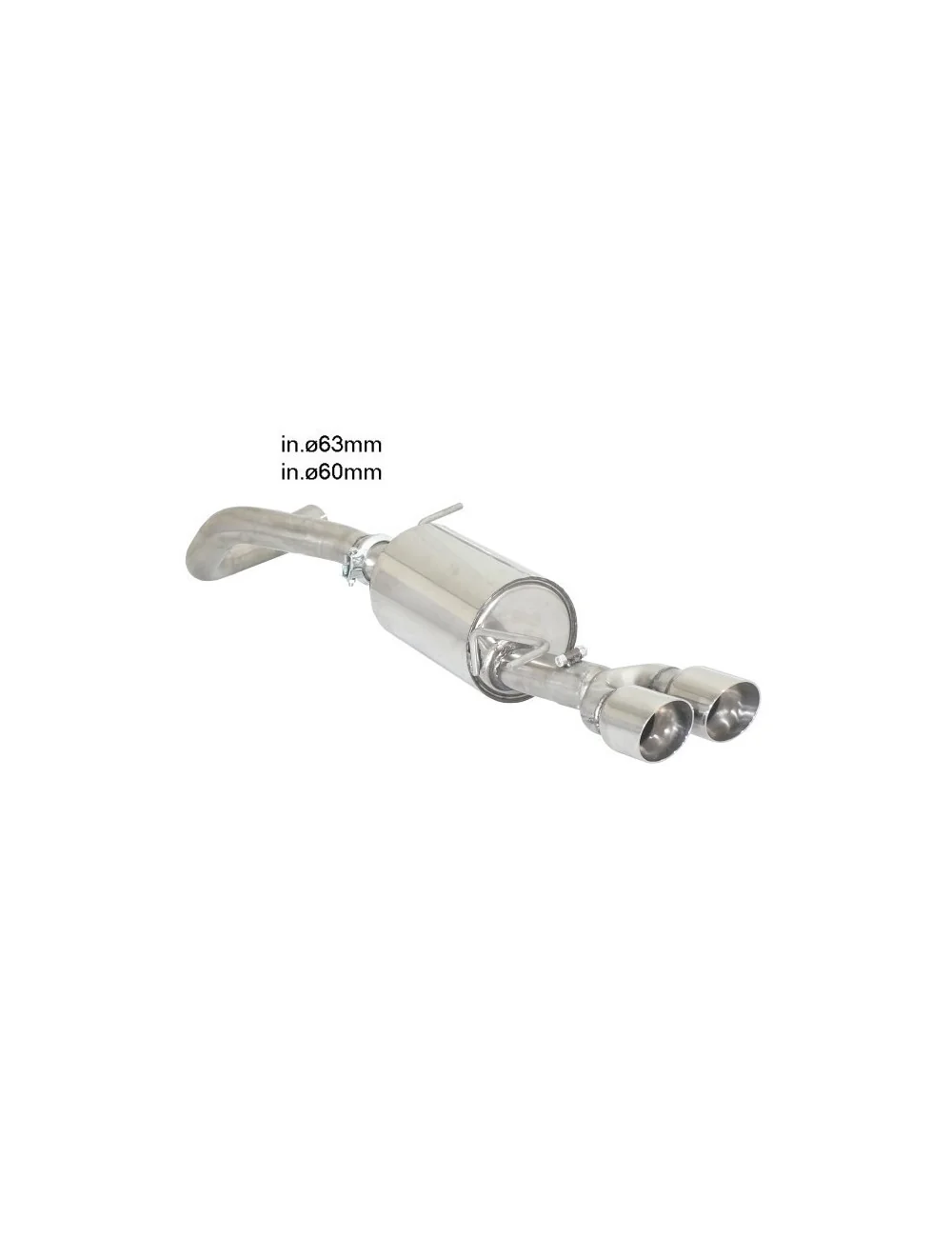 RAGAZZON TERMINALE SILENZIATO OMOLOGATO INOX 2X80MM POLO 6R WRC 162KW