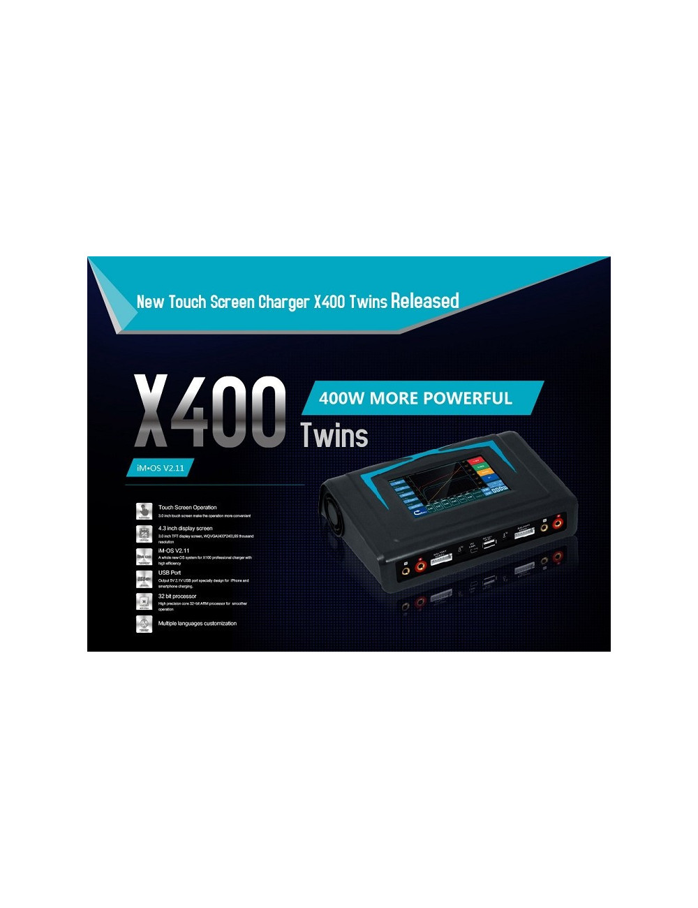 IMAX X400 Twins 400W Touch charger (12V)