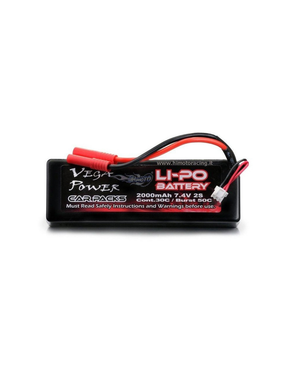 HIMOTO Batteria lipo 2000mAh 7,4V 2S Burst 50c Disch. 30c