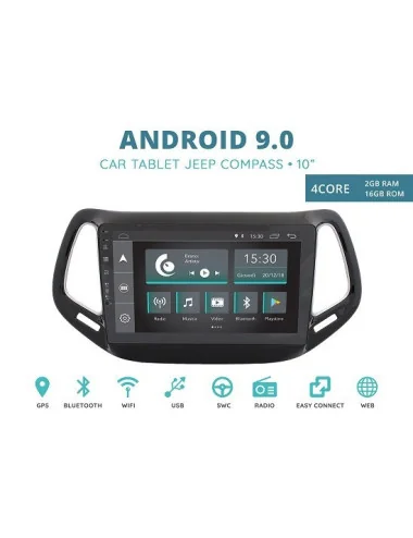 CUSTOM FIT JF-031JCA-XDAB AUTORADIO JEEP COMPASS DAL 2017 ANDROID QUADORE