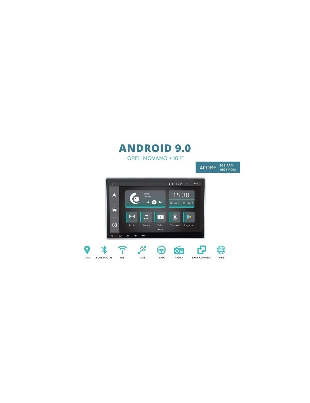 CUSTOM FIT JF-011A-XDAB-OM AUTORADIO SPECIFICA OPEL MOVANO ANDROID