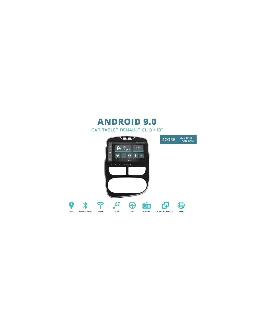 CUSTOM FIT JF-031RCA-XDAB AUTORADIO RENAULT CLIO IV DAL 2013 QUADCORE ANDROID