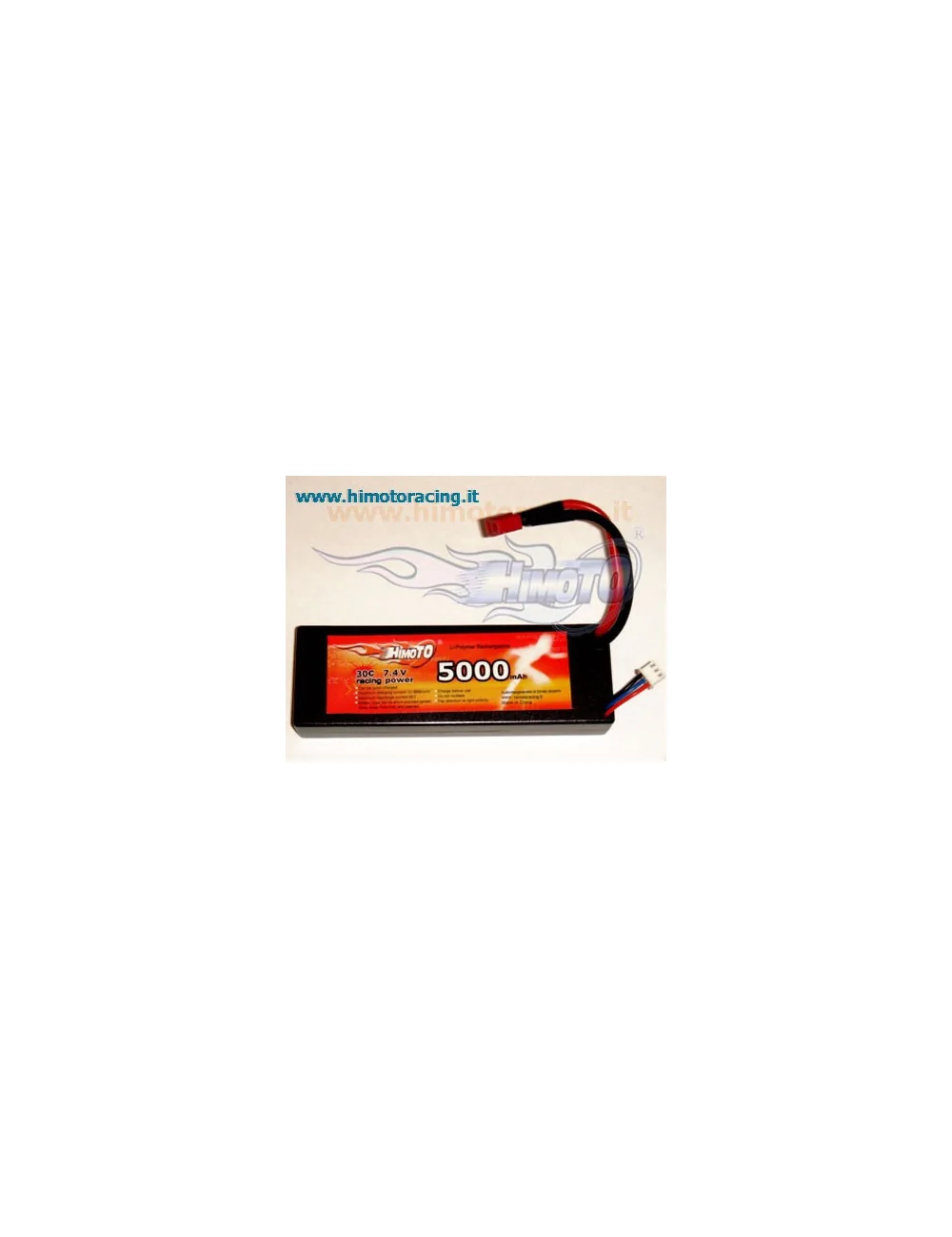 HIMOTO BATTERIA LiPo con cassa rigida di protezione 5000mAh 7,4V ( 2S- 2celle) Burst 60C Disch. 30c