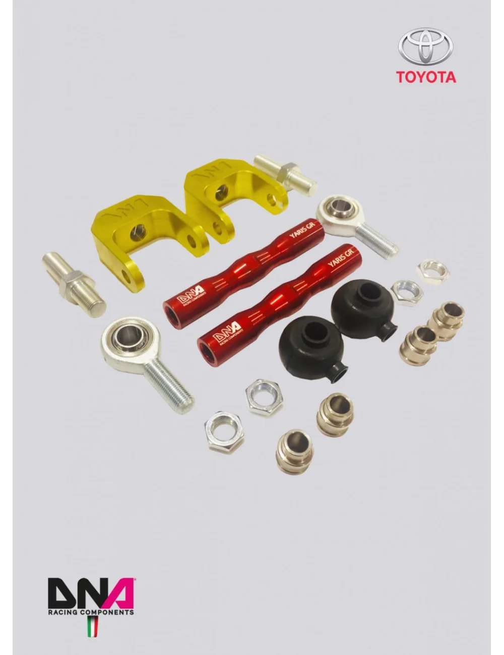 Kit tiranti posteriori convergenza inferiori regolabili DNA Racing Toyota Yaris GR