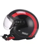 Bhr Casco Moto Demi-Jet Visiera Bombata BHR Sparco SP501 Nero Rosso