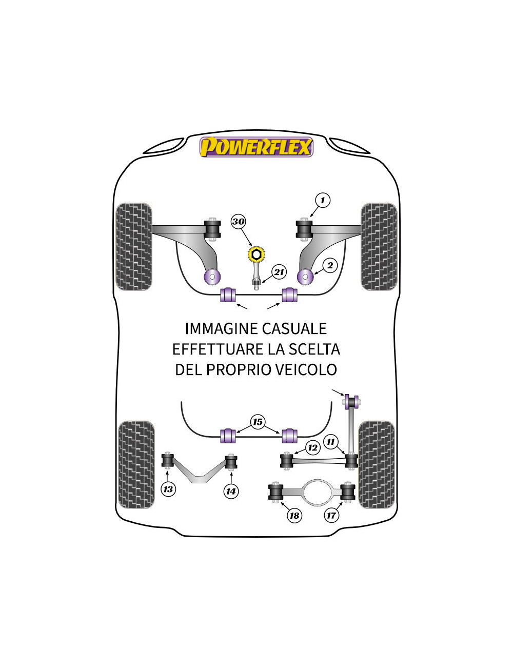 POWERFLEX BOCCOLA BARRA STABILIZZATRICE POSTERIORE 21.7MM AUDI / SEAT / SKODA / VOLKSWAGEN