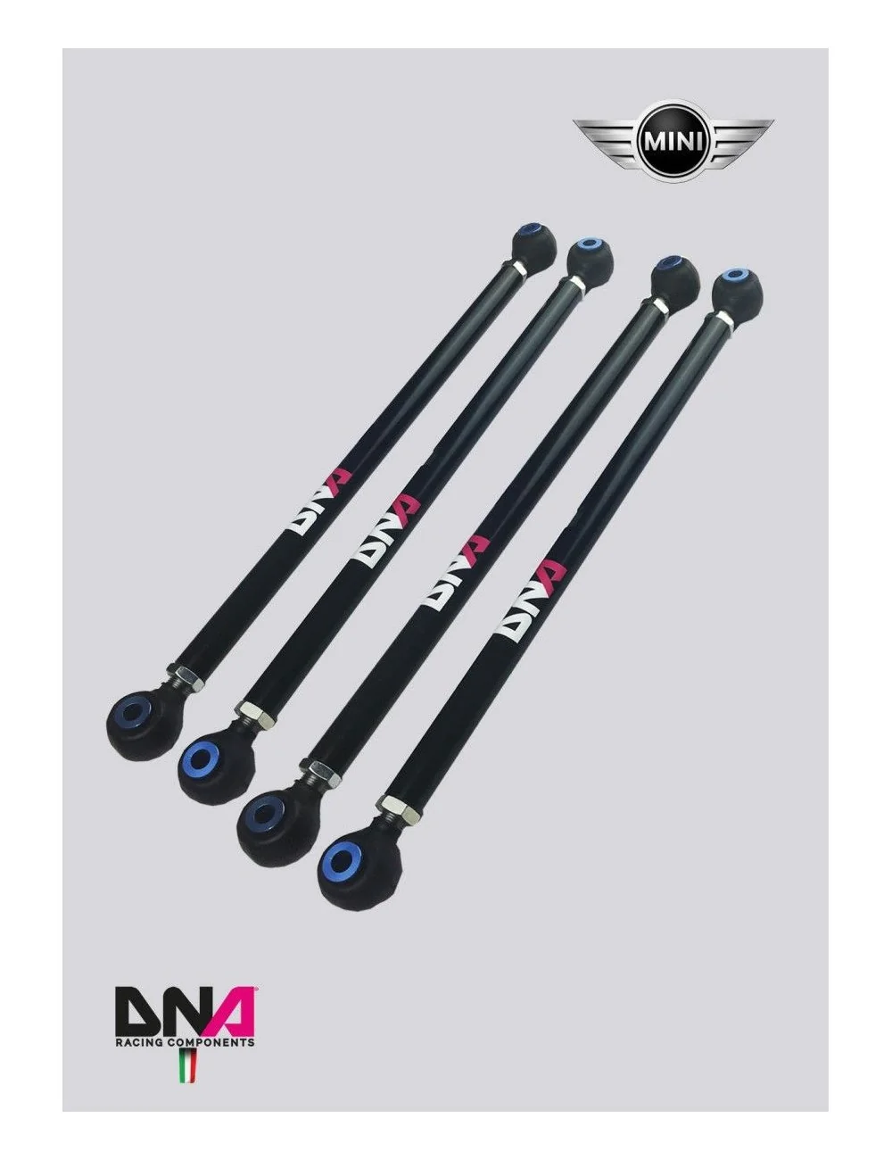 DNA RACING KIT TIRANTI CAMBER E CONVERGENZA SOSPENSIONI POSTERIORI MINI R50 R52 R53 R55 R56 R57