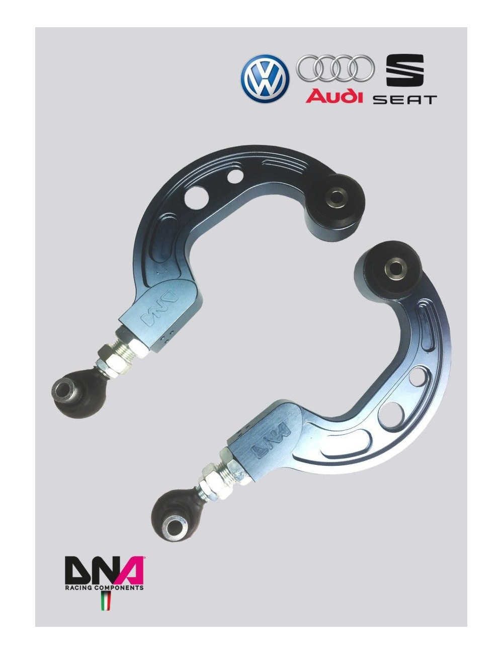 DNA RACING KIT BRACCI SOSPENSIONE SUPERIORI REGOLAZIONE CAMBER AUDI / VOLKSWAGEN / SEAT