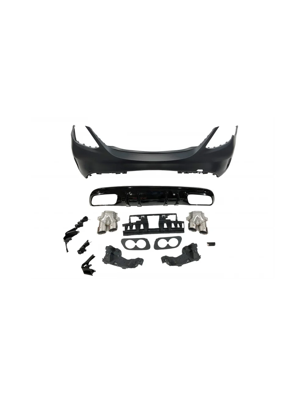 PARAURTI POSTERIORI MERCEDES W205 2014-2018 4P LOOK C43 TERMINALI DI SCARICO