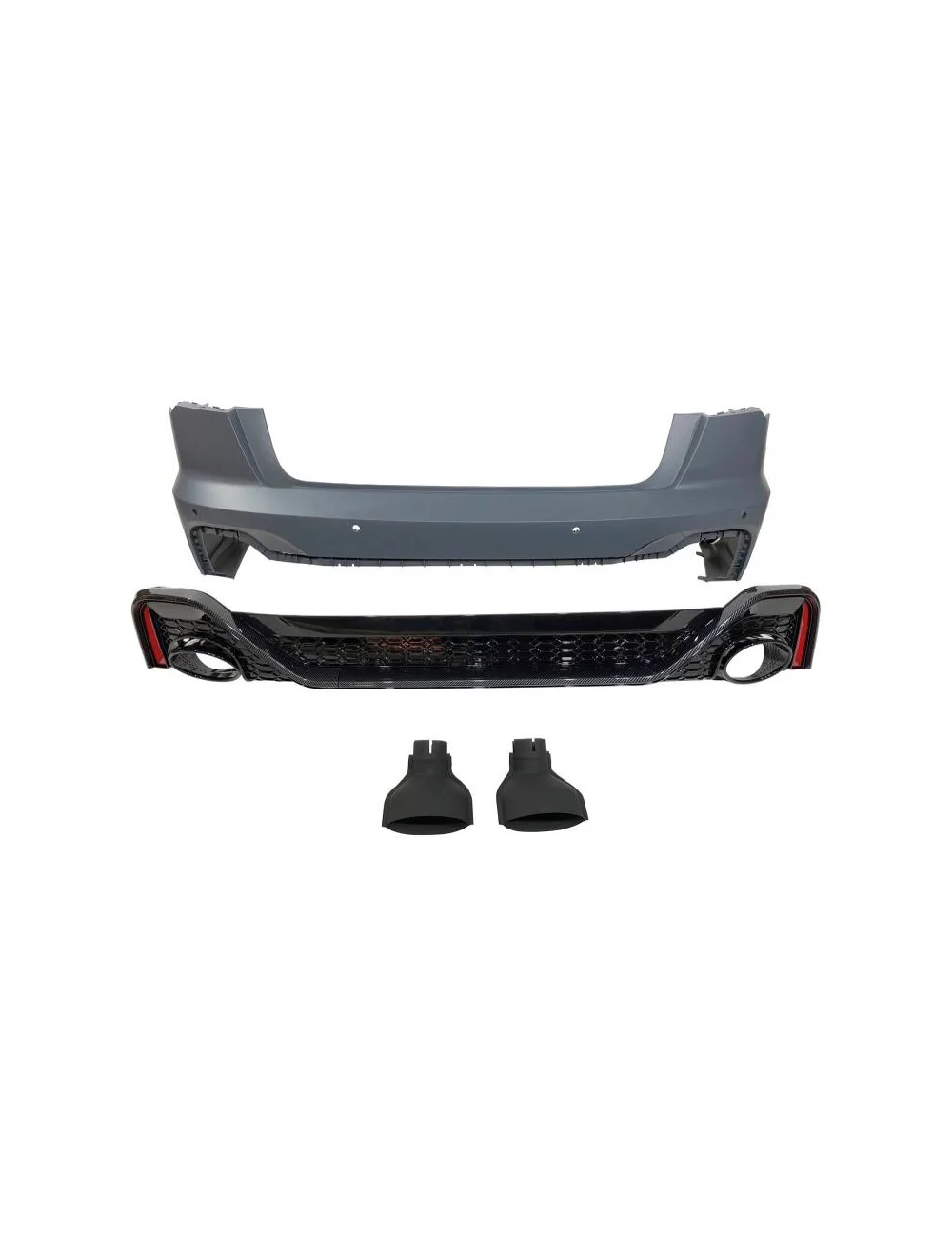 PARAURTI POSTERIORE AUDI A6 C8 4 PORTE LOOK RS6 CARBONIO