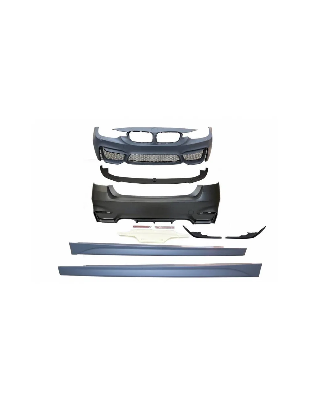 KIT ESTETICI BMW F30 LOOK M4 SPLITTERS FRONT/BACK E MINIGONNE