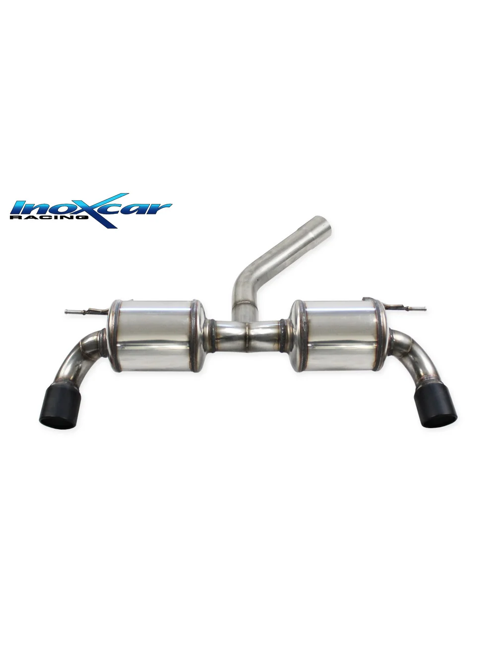 INOXCAR POSTERIORE DUPLEX CON 2 SILENZIATORI CON USCITA DIAM. 90 X-RACE BLACK MATT BMW F20 SERIE 1 120i 2.0T