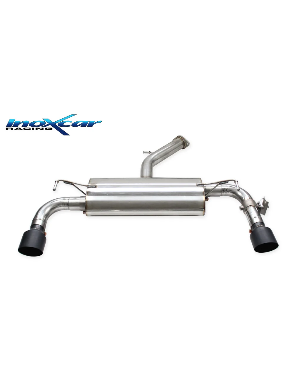 INOXCAR TERMINALE SILENZIATO DIAM. 100 RACING BLACK CERAMIC DX+SX + VALVOLA CON MOTORINO ELETTRICO DI SERIE HYUNDAI I30 N 2.0