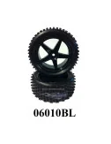 HIMOTO Coppia ruote anteriori nere completeHimoto buggy 1/10 esagomo 12mm