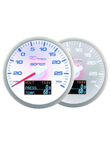 DEPO RACING Manometro 4 in 1 DEPO Racing - TURBO / Voltmetro / Pressione e Temperatura Olio