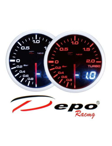 DEPO RACING Manometro Dual View Pressione Turbo Elettronico -1+2 bar DEPO Racing