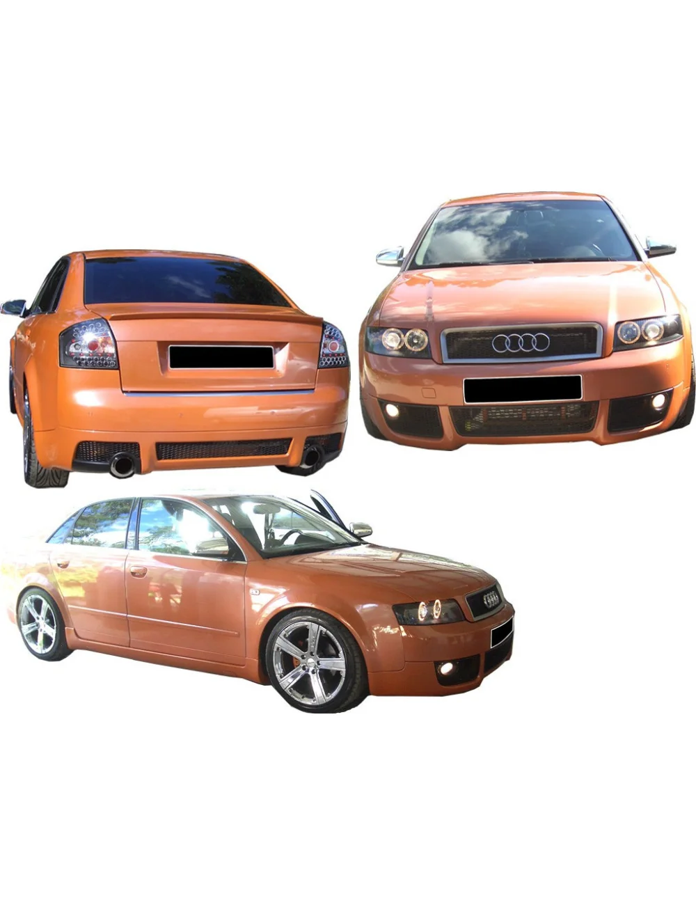 KIT ESTETICO COMPLETO IN VETRORESINA AUDI A4 LOOK RS4