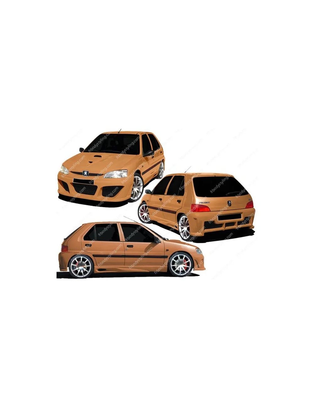 KIT ESTETICO COMPLETO IN VETRORESINA PEUGEOT 106 MOD FLYLOW