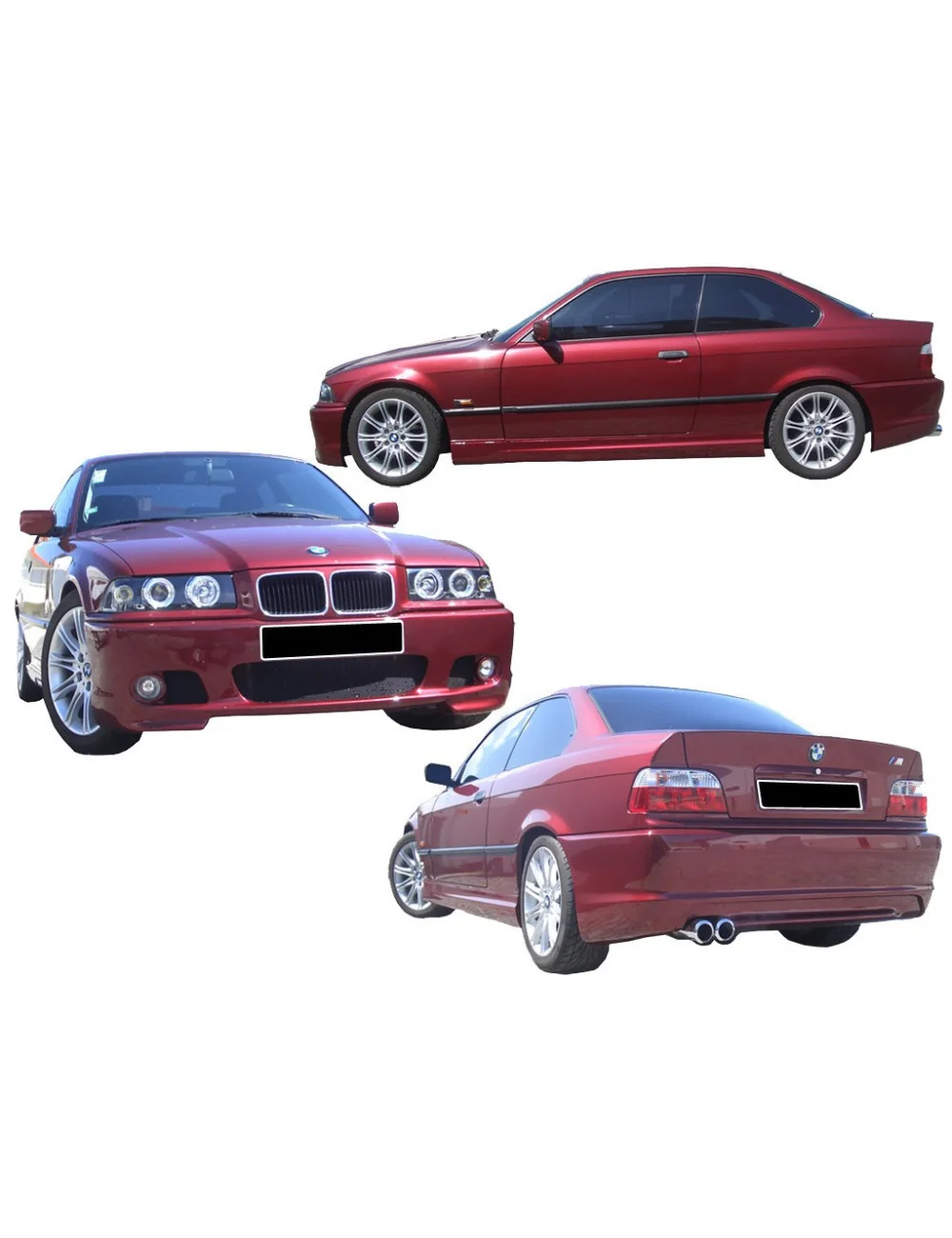 KIT ESTETICO COMPLETO IN VETRORESINA BMW SERIE 3 E36 COUPE' LOOK M