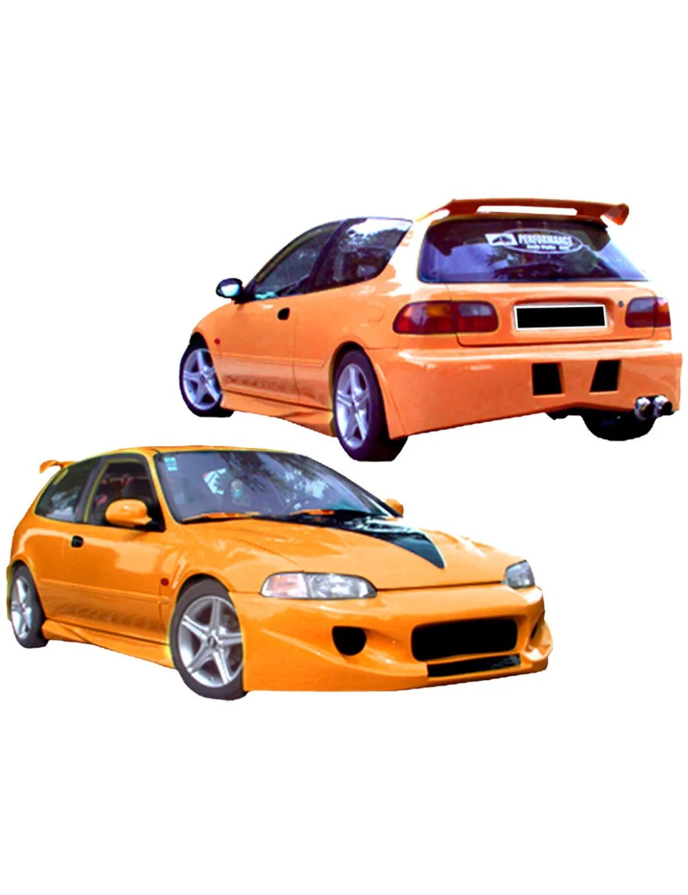 KIT ESTETICO COMPLETO IN VETRORESINA HONDA CIVIC 3P DAL 1992 SHADE