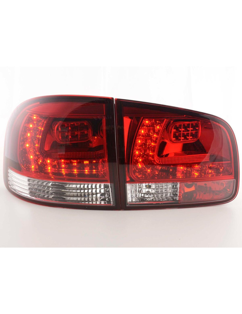 SET DI LUCI POSTERIORI A LED VW TOUAREG TIPO 7L 03-09 ROSSO / TRASPARENTE