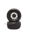 VRX Coppia di ruote complete con cerchi neri 1/10 off-road 2pz VRX